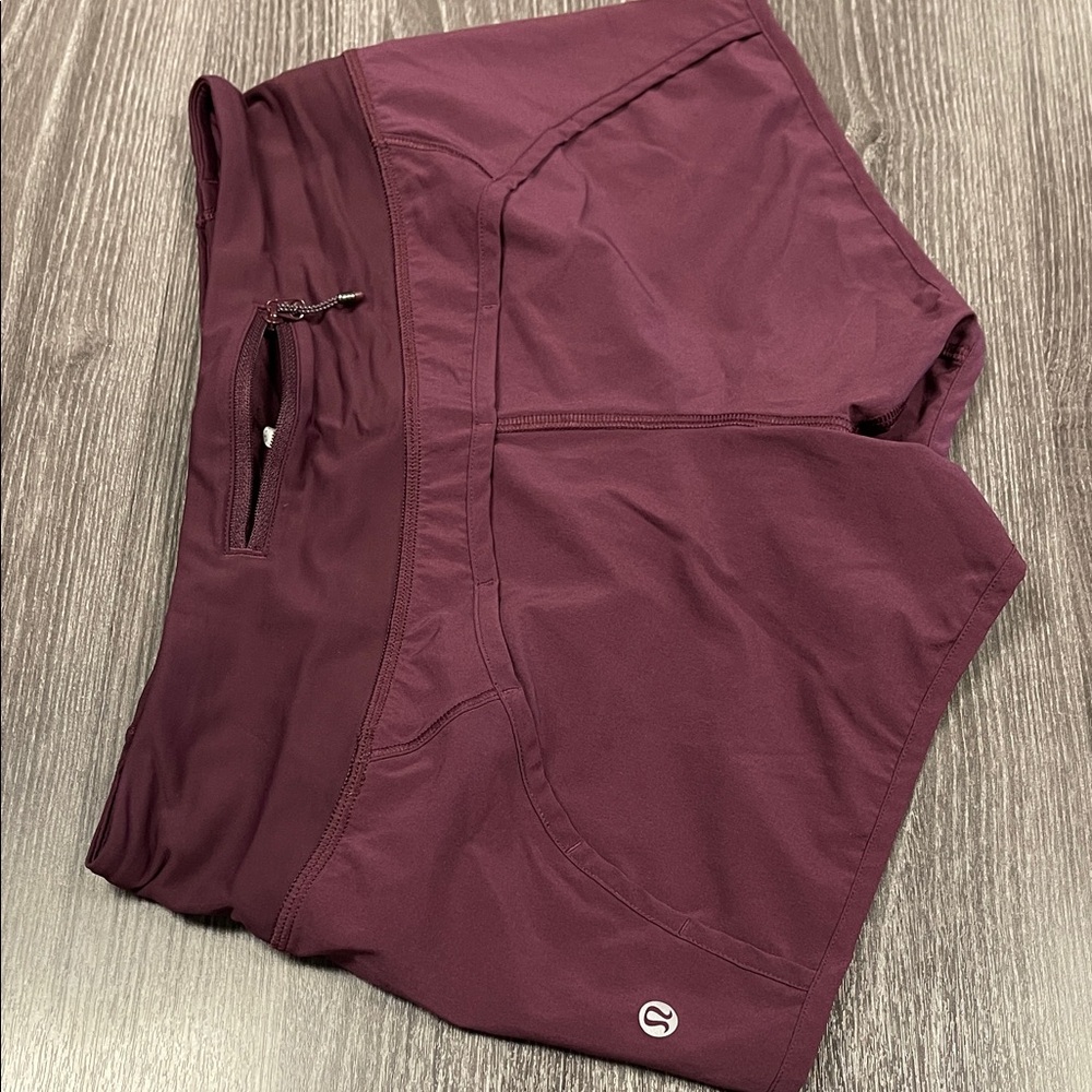 Lululemon maroon shorts 3” inseam 4